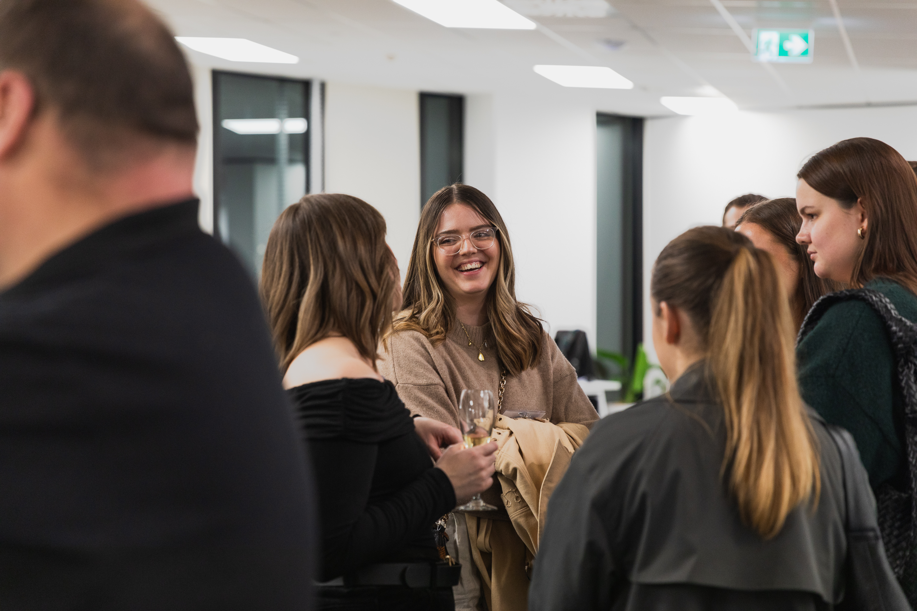 Professionals connecting at Q Space
